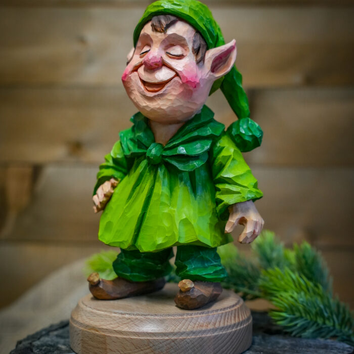 Christmas Elf – Hand-Carved Wooden Figurine 2/10